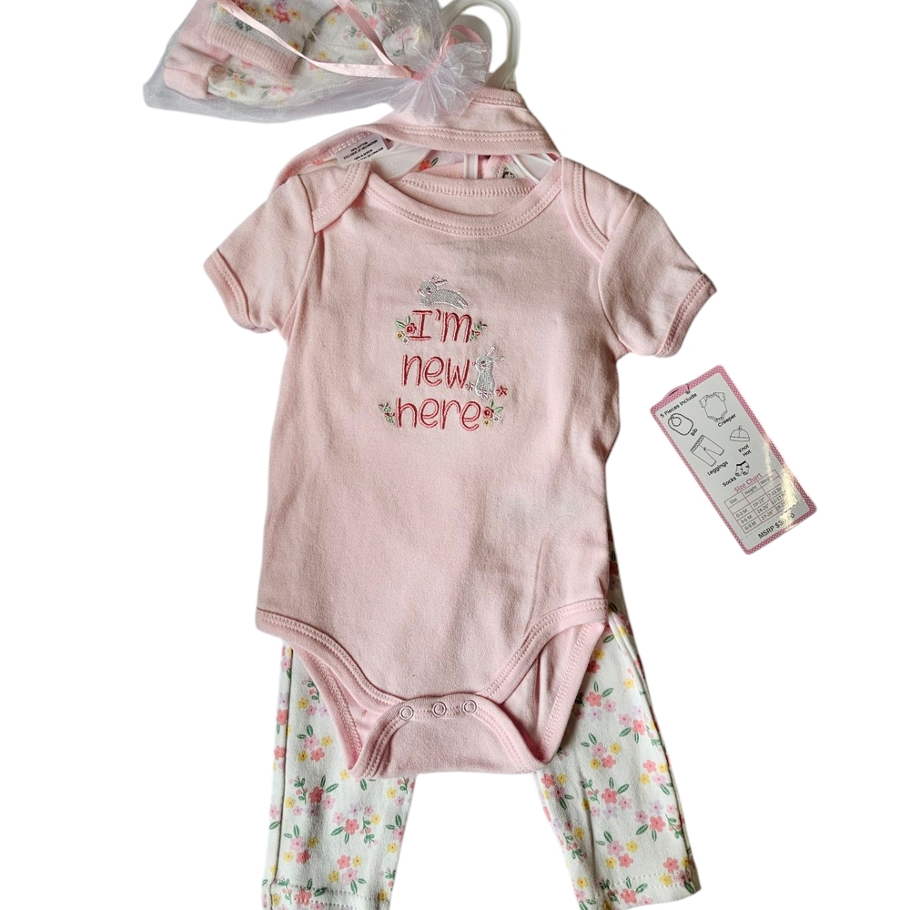 Pink Baby Onesie and Pants Set
